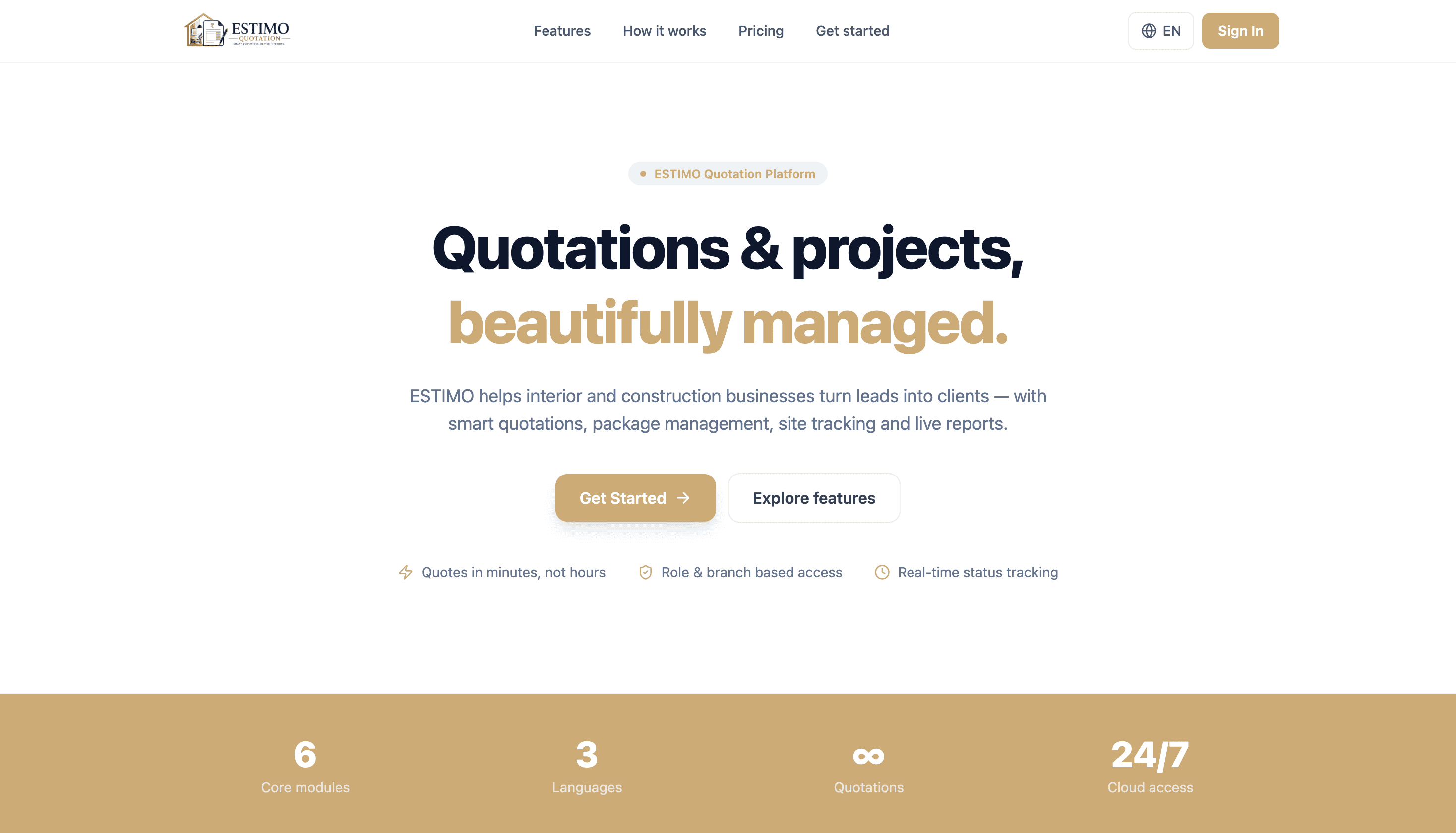 Estimo Quotation — Healthcare · Quotation Platform